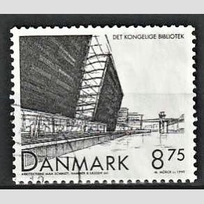 FRIMRKER DANMARK | 1999 - AFA 1221 - Det Konglige Bibliotek - 8,75 Kr. sort - Pnt Stemplet