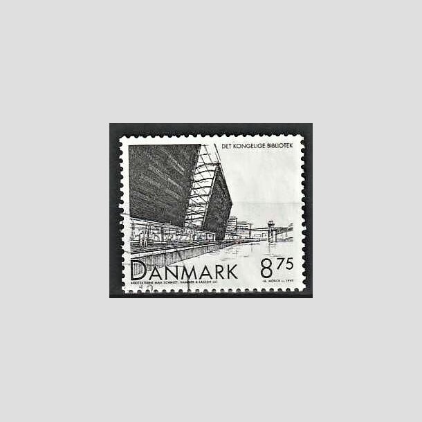 FRIMRKER DANMARK | 1999 - AFA 1221 - Det Konglige Bibliotek - 8,75 Kr. sort - Pnt Stemplet