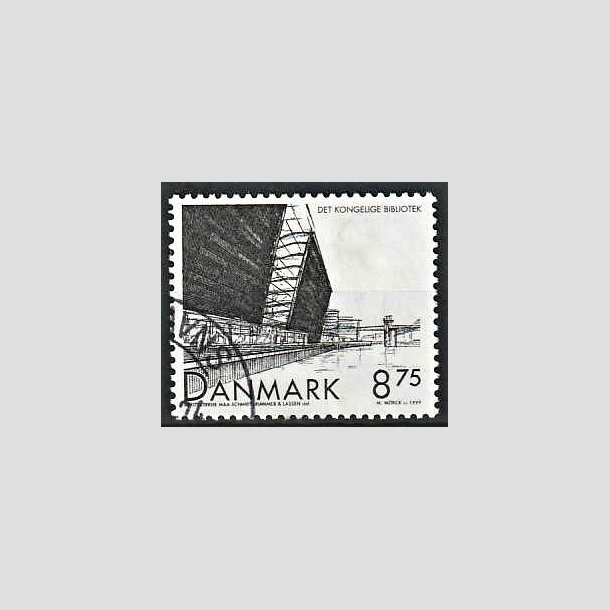 FRIMRKER DANMARK | 1999 - AFA 1221 - Det Konglige Bibliotek - 8,75 Kr. sort - Pnt Stemplet