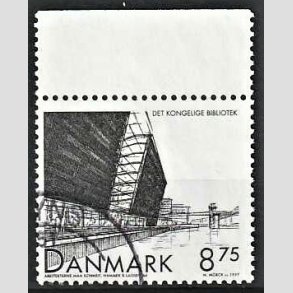FRIMRKER DANMARK | 1999 - AFA 1221 - Det Konglige Bibliotek - 8,75 Kr. sort - Pnt Stemplet