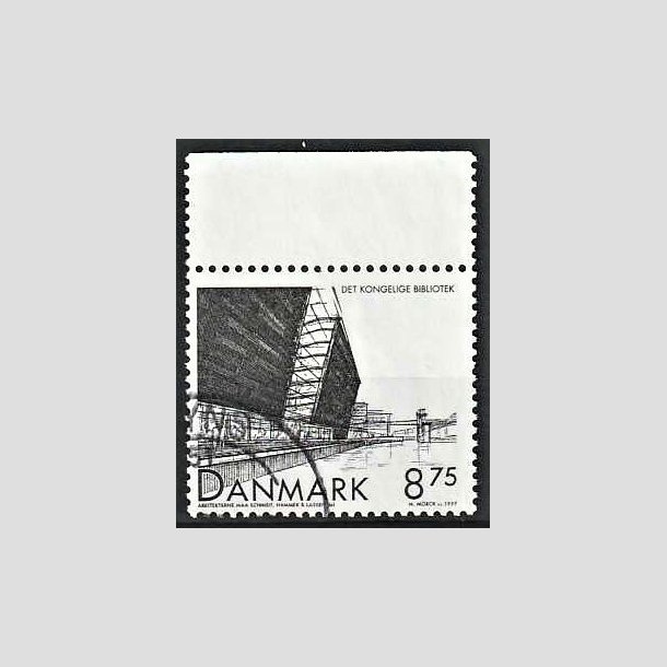 FRIMRKER DANMARK | 1999 - AFA 1221 - Det Konglige Bibliotek - 8,75 Kr. sort - Pnt Stemplet