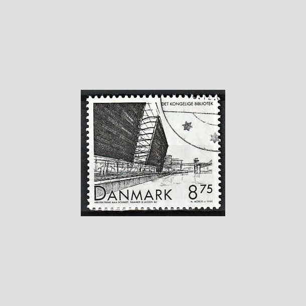 FRIMRKER DANMARK | 1999 - AFA 1221 - Det Konglige Bibliotek - 8,75 Kr. sort - Pnt Stemplet