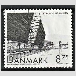 FRIMRKER DANMARK | 1999 - AFA 1221 - Det Konglige Bibliotek - 8,75 Kr. sort - Pnt Stemplet