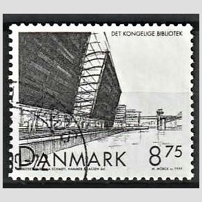 FRIMRKER DANMARK | 1999 - AFA 1221 - Det Konglige Bibliotek - 8,75 Kr. sort - Pnt Stemplet