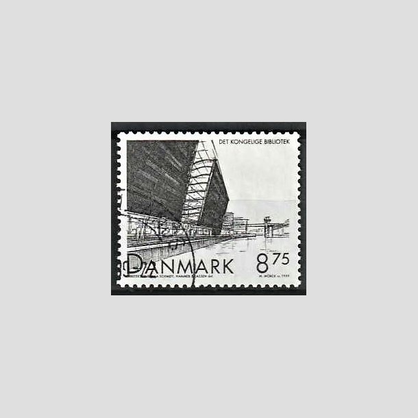 FRIMRKER DANMARK | 1999 - AFA 1221 - Det Konglige Bibliotek - 8,75 Kr. sort - Pnt Stemplet