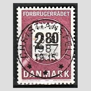 FRIM�RKER DANMARK | 1987 - AFA 878 - Forbrugerr�det 40 �r. - 2,80 Kr. lilla/sort - Pragt Stemplet Christiansfeld