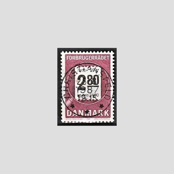 FRIMRKER DANMARK | 1987 - AFA 878 - Forbrugerrdet 40 r. - 2,80 Kr. lilla/sort - Pragt Stemplet Christiansfeld