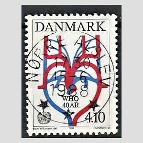 FRIM�RKER DANMARK | 1988 - AFA 909 - WHO 40 �r - 4,10 Kr. flerfarvet - Lux Stemplet N�rre Alslev