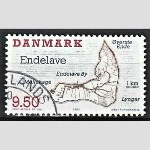 FRIMRKER DANMARK | 1995 - AFA 1089 - Danske smer - 9,50 Kr. flerfarvet - Pnt Stemplet