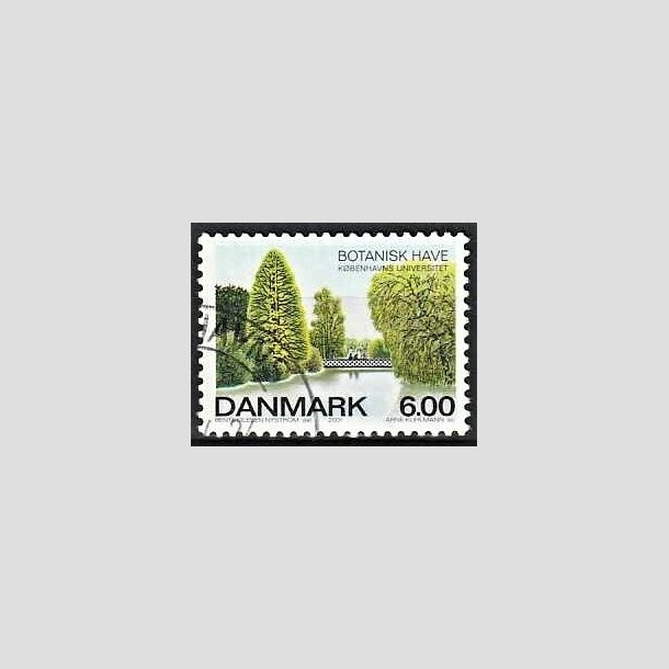 FRIMRKER DANMARK | 2001 - AFA 1273 - Botanisk have. - 6,00 Kr. Parti ved sen - Pnt Stemplet