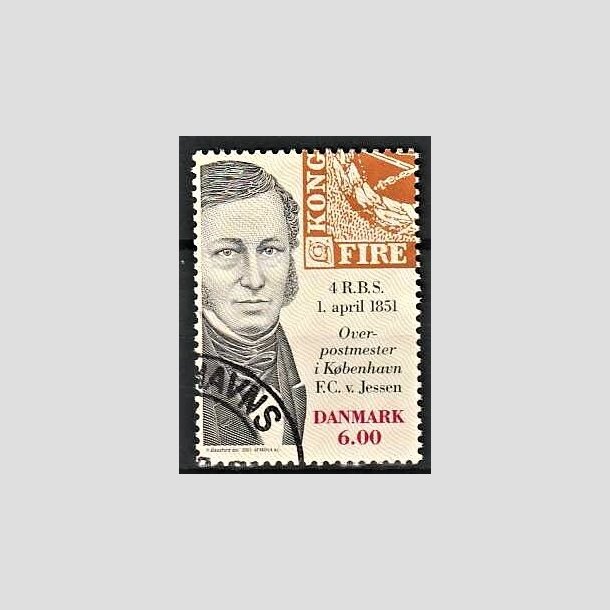 FRIMRKER DANMARK | 2001 - AFA 1278 - Frste danske frimrke 150 r. - 6,00 Kr. F.C.V. Jessen - Pnt Stemplet