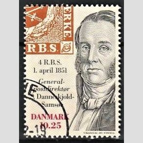 FRIMRKER DANMARK | 2001 - AFA 1279 - Frimrket 150 r - 10,25 Kr. flerfarvet - Pnt Stemplet