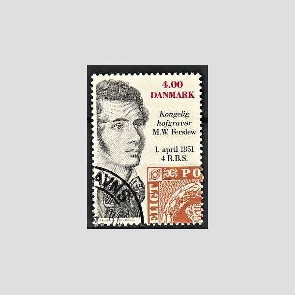FRIMRKER DANMARK | 2001 - AFA 1276 - Frimrket 150 r - 4,00 kr. M. W. Ferslev flerfarvet - Pnt Stemplet