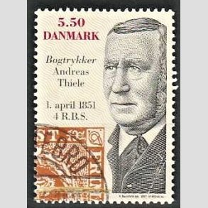 FRIMRKER DANMARK | 2001 - AFA 1277 - Frste danske frimrke 150 r. - 5,50 Kr. Andreas Thiele - Pnt Stemplet