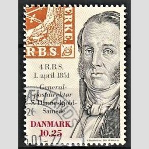FRIMRKER DANMARK | 2001 - AFA 1279 - Frimrket 150 r - 10,25 Kr. flerfarvet - Pnt Stemplet