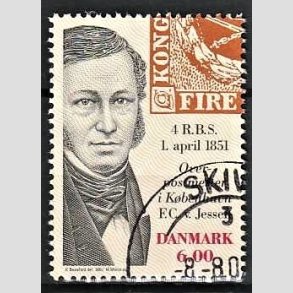 FRIMRKER DANMARK | 2001 - AFA 1278 - Frste danske frimrke 150 r. - 6,00 Kr. F.C.V. Jessen - Pnt Stemplet