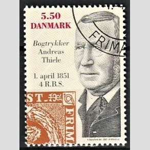 FRIMRKER DANMARK | 2001 - AFA 1277 - Frste danske frimrke 150 r. - 5,50 Kr. Andreas Thiele - Pnt Stemplet