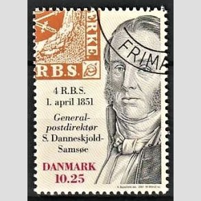 FRIMRKER DANMARK | 2001 - AFA 1279 - Frimrket 150 r - 10,25 Kr. flerfarvet - Pnt Stemplet