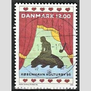FRIMRKER DANMARK | 1996 - AFA 1110 - Kbenhavn Kulturby 96. - 12,00 Kr. flerfarvet - Pnt Stemplet