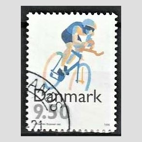 FRIMRKER DANMARK | 1996 - AFA 1114 - Sport - 9,50 Kr. flerfarvet - Pnt Stemplet