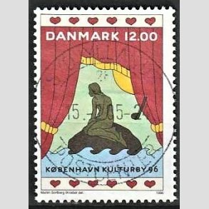 FRIMRKER DANMARK | 1996 - AFA 1110 - Kbenhavn Kulturby 96. - 12,00 Kr. flerfarvet - Pnt Stemplet