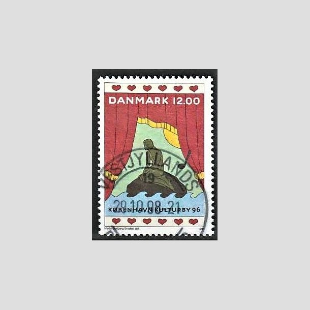 FRIMRKER DANMARK | 1996 - AFA 1110 - Kbenhavn Kulturby 96. - 12,00 Kr. flerfarvet - Pnt Stemplet