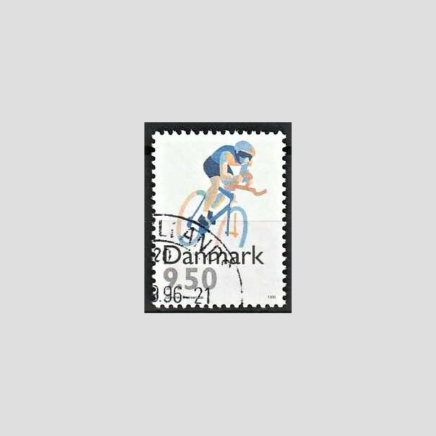 FRIMRKER DANMARK | 1996 - AFA 1114 - Sport - 9,50 Kr. flerfarvet - Pnt Stemplet