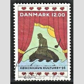 FRIMRKER DANMARK | 1996 - AFA 1110 - Kbenhavn Kulturby 96. - 12,00 Kr. flerfarvet - Pnt Stemplet