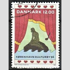 FRIMRKER DANMARK | 1996 - AFA 1110 - Kbenhavn Kulturby 96. - 12,00 Kr. flerfarvet - Pnt Stemplet