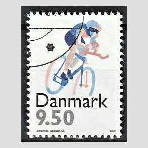 FRIMRKER DANMARK | 1996 - AFA 1114 - Sport - 9,50 Kr. flerfarvet - Pnt Stemplet