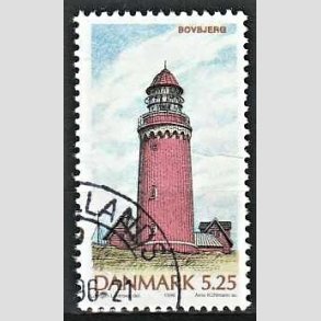 FRIMRKER DANMARK | 1996 - AFA 1126 - Danske fyrtrne - 5,25 Kr. flerfarvet - Pnt Stemplet