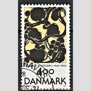 FRIMRKER DANMARK | 1996 - AFA 1129 - Thorvald Bindesbll - 4,00 Kr. flerfarvet - Pnt Stemplet