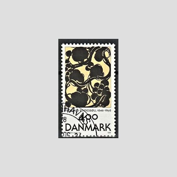 FRIMRKER DANMARK | 1996 - AFA 1129 - Thorvald Bindesbll - 4,00 Kr. flerfarvet - Pnt Stemplet