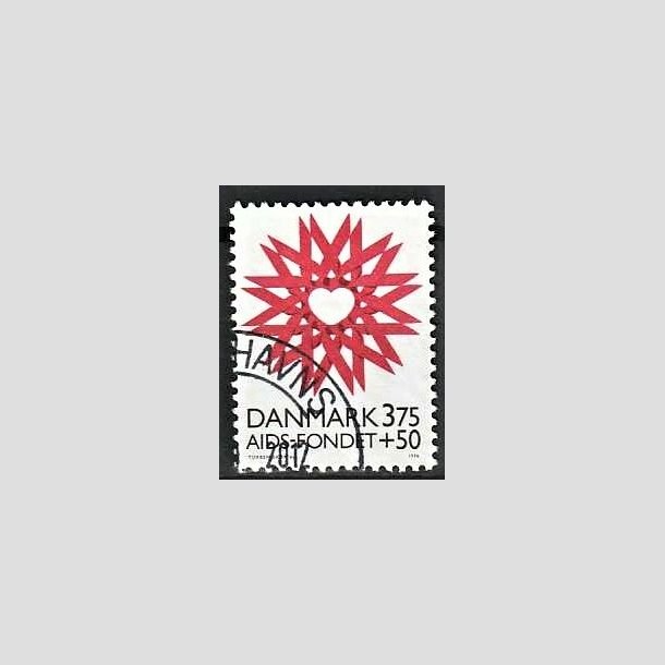 FRIMRKER DANMARK | 1996 - AFA 1130 - AIDS-Fondet - 3,75 Kr. + 50 re rd/sort - Pnt Stemplet