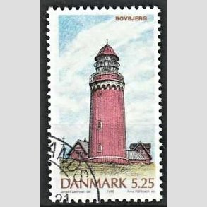FRIMRKER DANMARK | 1996 - AFA 1126 - Danske fyrtrne - 5,25 Kr. flerfarvet - Pnt Stemplet