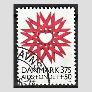 FRIMRKER DANMARK | 1996 - AFA 1130 - AIDS-Fondet - 3,75 Kr. + 50 re rd/sort - Pnt Stemplet