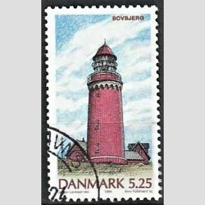 FRIMRKER DANMARK | 1996 - AFA 1126 - Danske fyrtrne - 5,25 Kr. flerfarvet - Pnt Stemplet