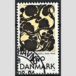 FRIMRKER DANMARK | 1996 - AFA 1129 - Thorvald Bindesbll - 4,00 Kr. flerfarvet - Pnt Stemplet