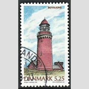 FRIMRKER DANMARK | 1996 - AFA 1126 - Danske fyrtrne - 5,25 Kr. flerfarvet - Pnt Stemplet