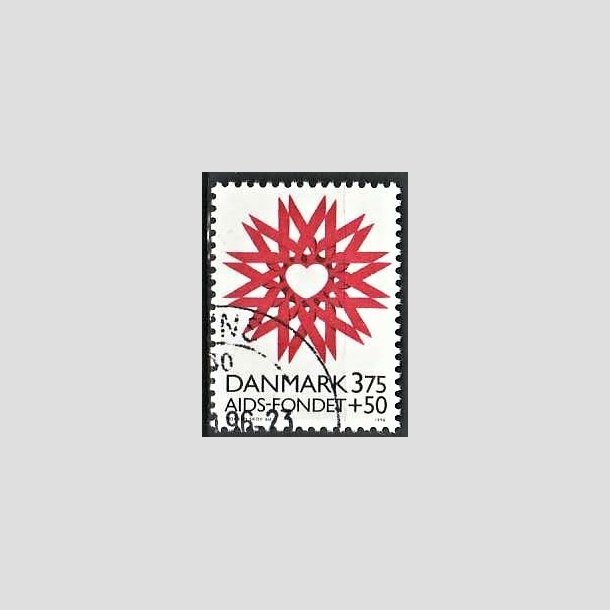 FRIMRKER DANMARK | 1996 - AFA 1130 - AIDS-Fondet - 3,75 Kr. + 50 re rd/sort - Pnt Stemplet