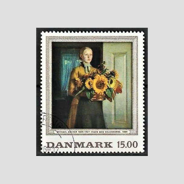 FRIMRKER DANMARK | 1996 - AFA 1132 - Michael Ancher - 15,00 kr. "Pigen med solsikkerne" flerfarvet - Pnt Stemplet