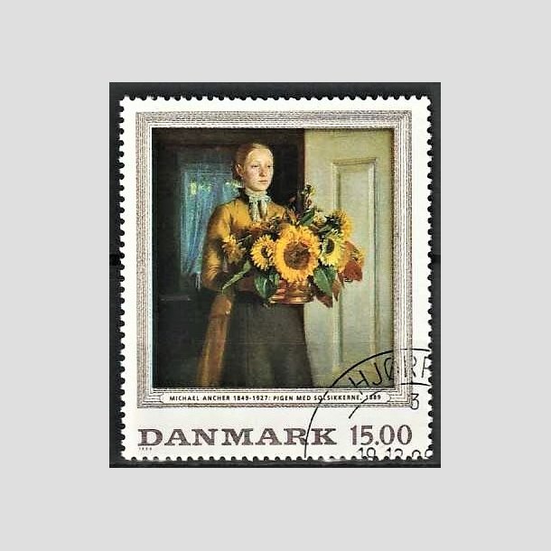 FRIMRKER DANMARK | 1996 - AFA 1132 - Michael Ancher - 15,00 kr. "Pigen med solsikkerne" flerfarvet - Pnt Stemplet