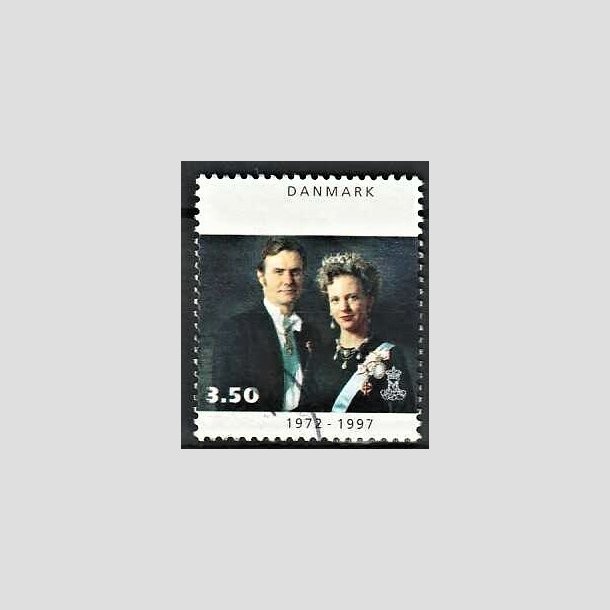 FRIMRKER DANMARK | 1997 - AFA 1134 - Margrethe 25 rs regeringsjubilun - 3,50 Kr. Dronning Margrethe og Prins Henrik - Pnt Stemplet