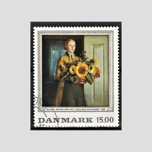 FRIMRKER DANMARK | 1996 - AFA 1132 - Michael Ancher - 15,00 kr. "Pigen med solsikkerne" flerfarvet - Pnt Stemplet