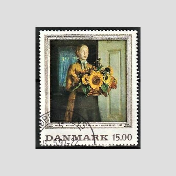 FRIMRKER DANMARK | 1996 - AFA 1132 - Michael Ancher - 15,00 kr. "Pigen med solsikkerne" flerfarvet - Pnt Stemplet