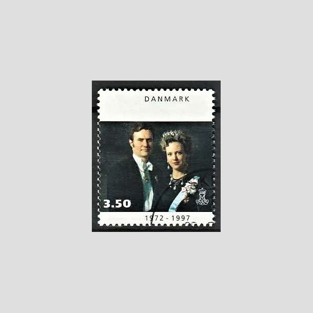 FRIMRKER DANMARK | 1997 - AFA 1134 - Margrethe 25 rs regeringsjubilun - 3,50 Kr. Dronning Margrethe og Prins Henrik - Pnt Stemplet