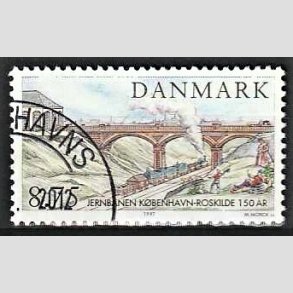 FRIMRKER DANMARK | 1997 - AFA 1149 - Jernbanen Kbenhavn-Roskilde 150 r. - 8,75 Kr. Carlsbergbroen - Pnt Stemplet