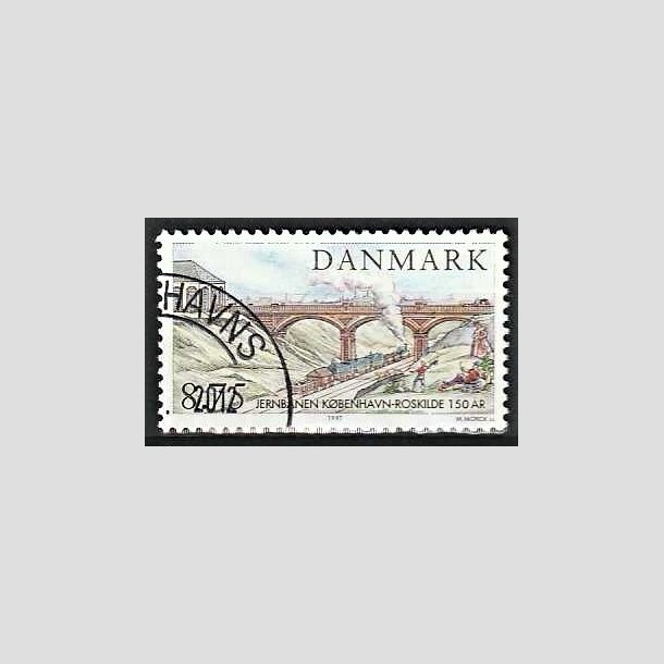 FRIMRKER DANMARK | 1997 - AFA 1149 - Jernbanen Kbenhavn-Roskilde 150 r. - 8,75 Kr. Carlsbergbroen - Pnt Stemplet