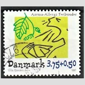 FRIMRKER DANMARK | 1997 - AFA 1146 - Astma-Allergi Forbundet - 3,75 + 0,50 Kr. flerfarvet - Stemplet