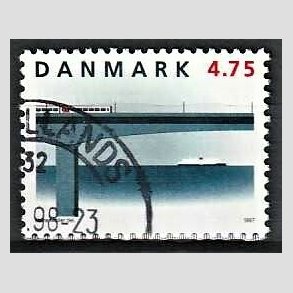 FRIMRKER DANMARK | 1997 - AFA 1145 - Jernbaneforbindelsen p storeblt - 4,75 Kr. Vestbroen - Pnt Stemplet